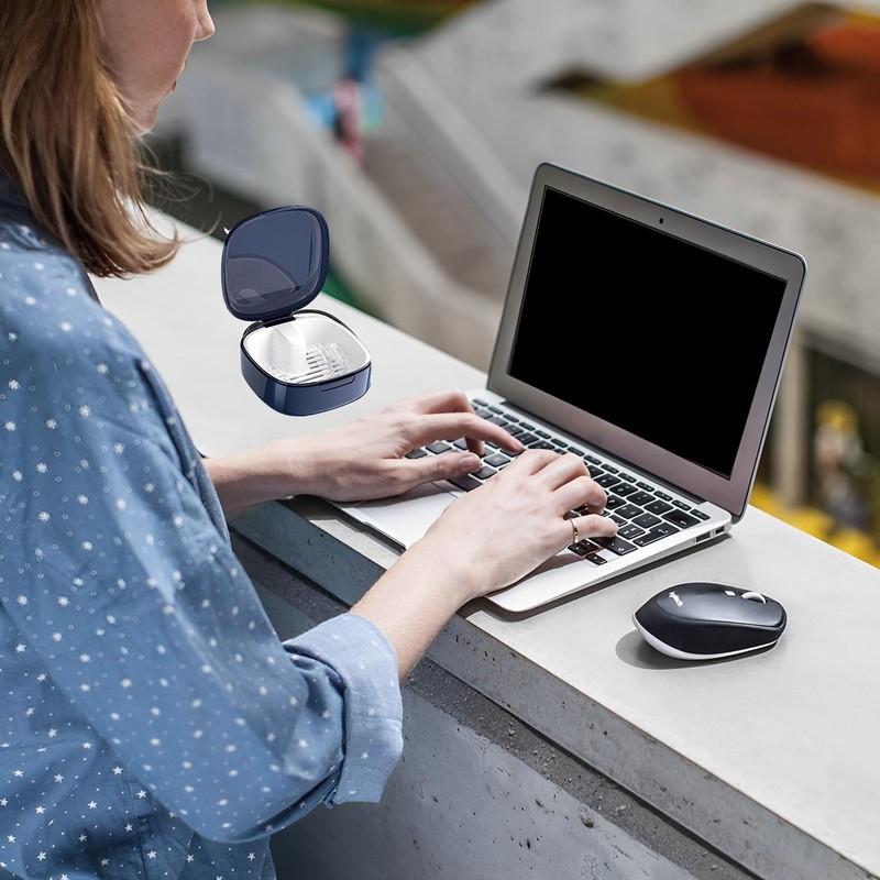 Jidyllic Denture Box with Strainer, Denture Box, Denture Container, Portable