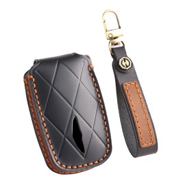 TECART Leather 8 Button Key Fob Cover Fit for Genesis GV60 GV80 G70 G90 2025 2024 2023 Remote Key Fob Case Protector Black