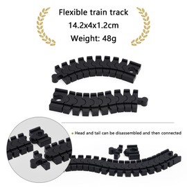 Pack of 2 Plastic Rails, Connectors, Flexible Rail, 14.2 x 4 x 1.2 cm, Long Railway, Flexible and Malleable, Wooden Railway Accessories, for Connecting Tracks, Extending and Turning