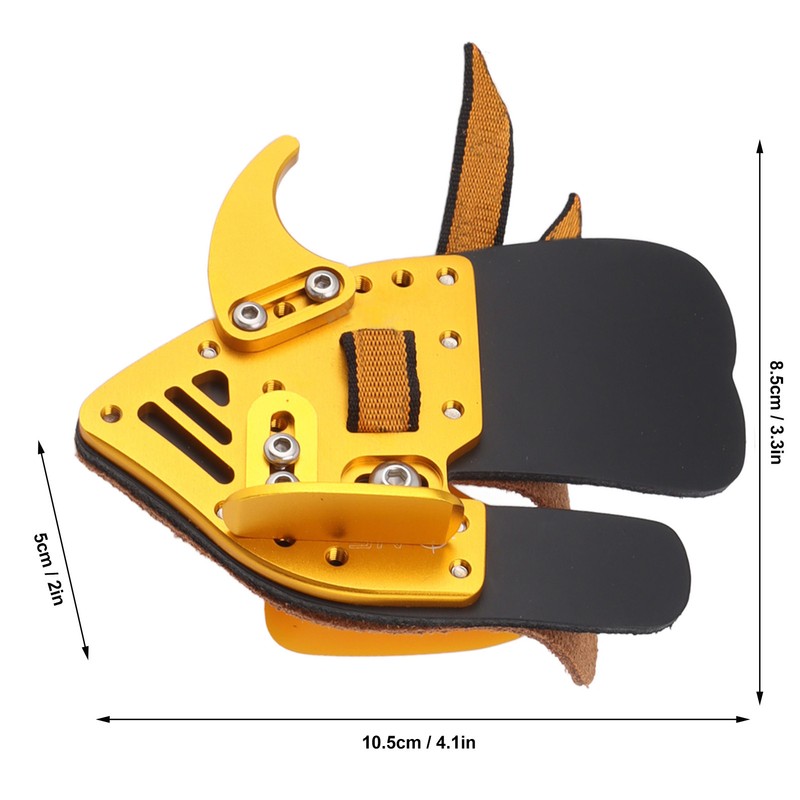 Shooting Tabs Golden Gold and Black Leather Archery Finger Guard