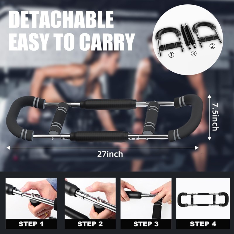 NOAOVO Arm Trainer, Adjustable Resistance Twister Arm Exerciser Chest Exerciser