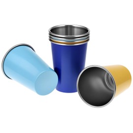 QWORK Pint Cup 17.6 oz 304 Stainless Steel Cups - 6 Pack, Stackable Drinking Cups, Beer Pint Cups