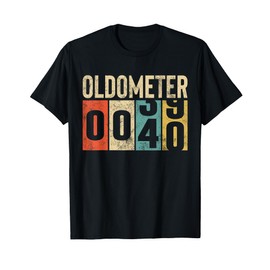 Funny 40 Years Old Oldometer Vintage 40th Birthday Odometer T-Shirt
