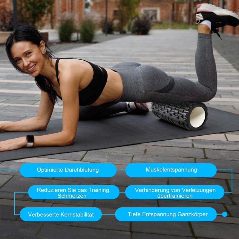 Fascia Roller, Vylaier Foam Roller 33 x 14 cm, Standard