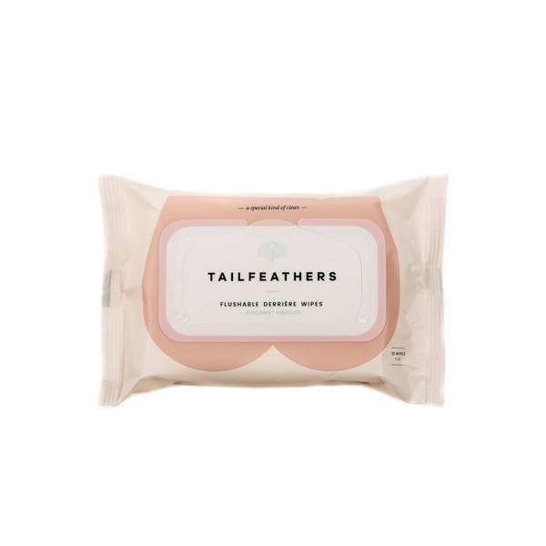 Tailfeathers (Coconut Hibiscus) biodegradable flushable wipes with plant based ingredients