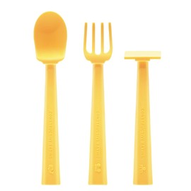 Constructive Eating Training Utensils - Made in USA - Sunshine Yellow - Turtle