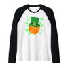 Basketball Ball - Leprechaun Hat St Patrick’s Day Raglan Baseball