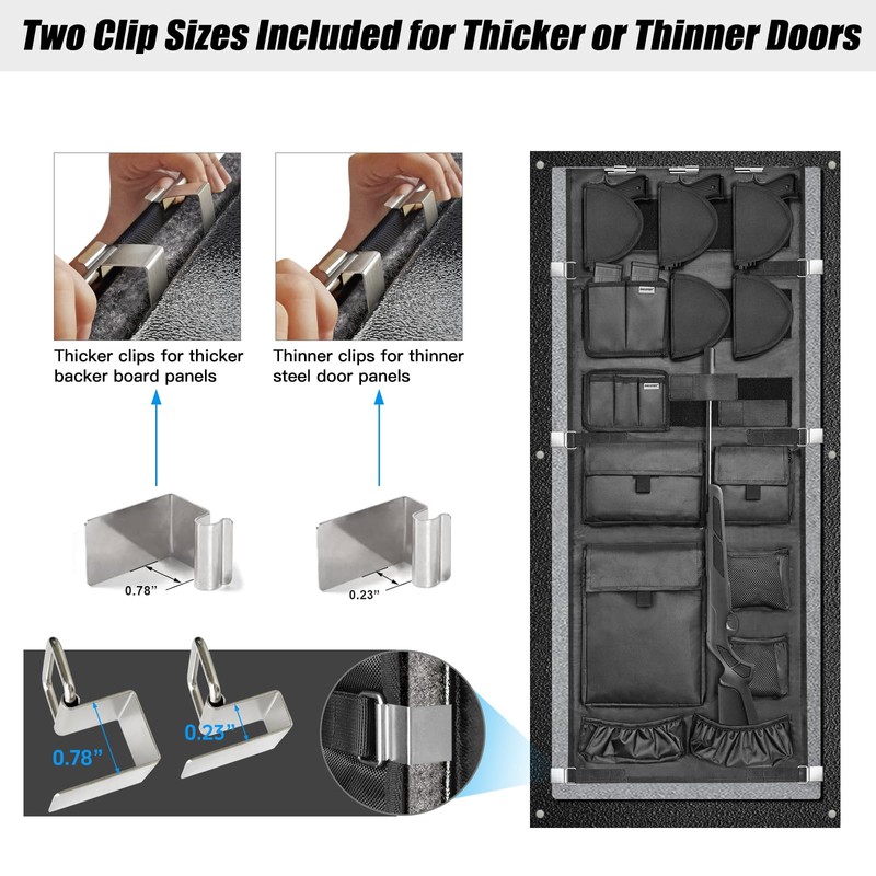 INKUITEN Gun Safe Door Organizer,Gun Safe Door Panel Organizer, Gun