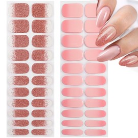 VZZNN 40 Stück UV Nagelfolien Rosa Nagelsticker agellackstreifen Gel Nail Stickers Nagelaufkleber für Füße und Hände Fingernägel zum aufkleben Nagelfolie Selbstklebend