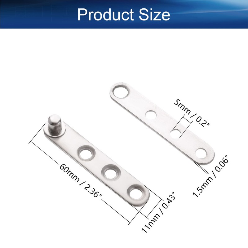 Yinpecly 360 Degree Door Pivot Hinge 2.36 x 0.43inch (LxW)