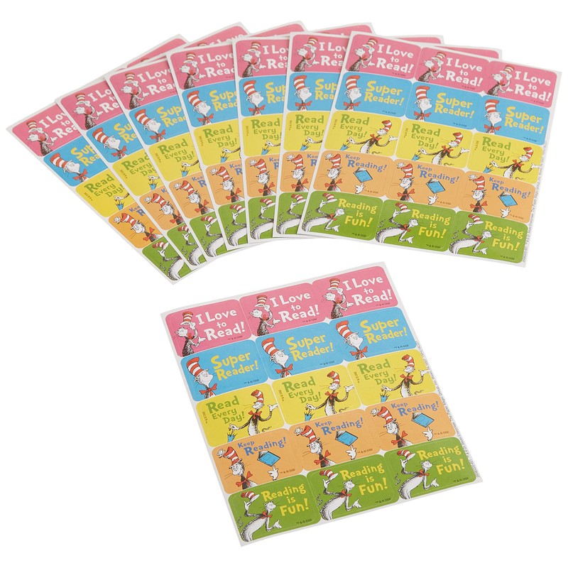 Eureka Classroom Decorations Cat in The Hat Reading Stickers for