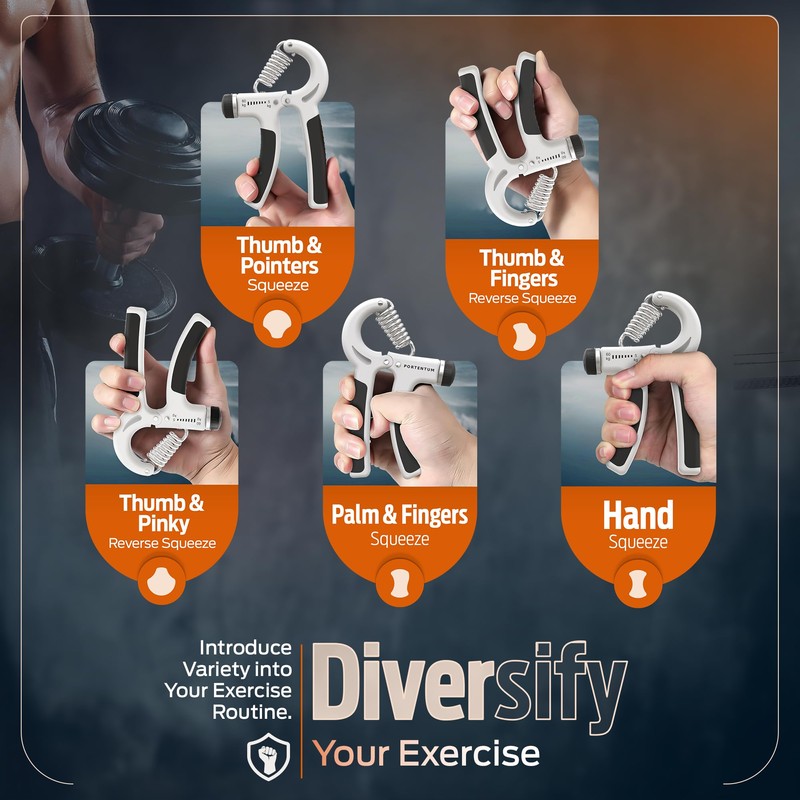 PORTENTUM 5-60 kg Grip Strengthener Exerciser – Adjustable Forearm Strengthener