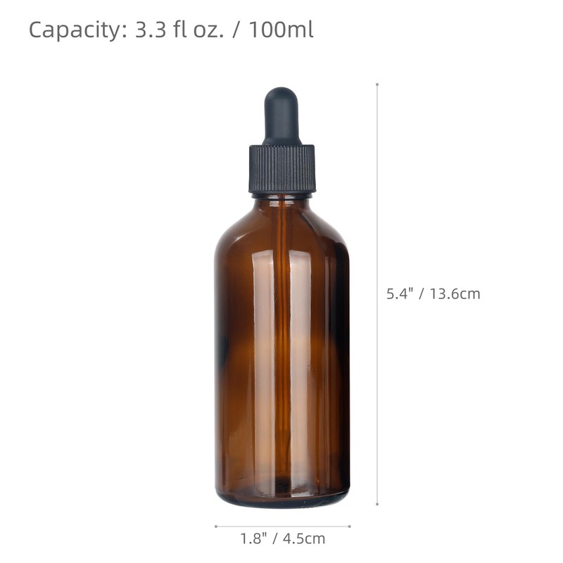 Magic Season Essential Oil Bottles (Amber / 100ml with Dripper