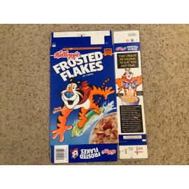 Kellogg VTG 1996 Kellogg’s Frosted Flakes Tony the Tiger Skier Surfer Cereal Box Flat