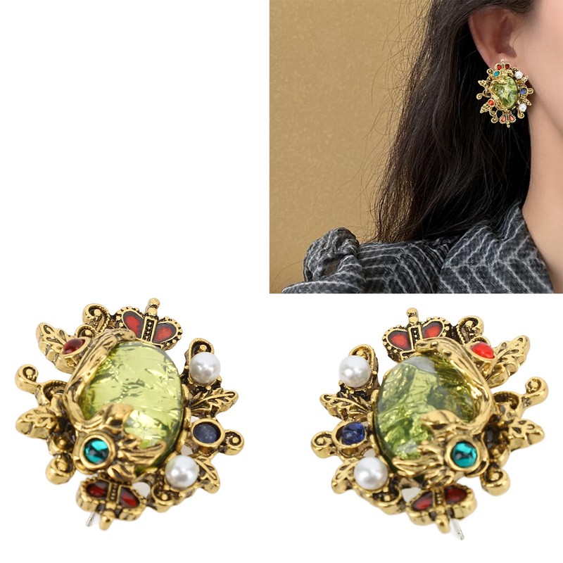 Vintage Court Style Earrings Fashionable Exquisite Luster Retro Earrings for