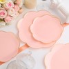 60pcs Pink Plastic Plates with Gold Rim Heavy Duty Scalloped