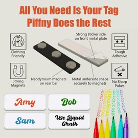 Magnetic Name Tag Holders with Customizable & Reusable Badges for Securely Attaching ID Badges, Name Tags, and Accessories (100 Magnets with Name Tag)