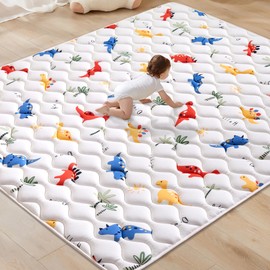 VIVIDVIBEBEARPAS Premium Foam Baby Play Mat 74" X 50", Thick One-Piece Crawling Plyapen Mat, Odorless Baby Mat For Floor, Non-Slip Cushioned Playmat for Infants,Babies,Toddlers (Machine Washable for Easy Care)
