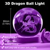 LINSINA Dragon Lamp, 3.15in 16 Colors Crystal Ball Night Light