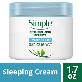 Simple - Crema para dormir Water Boost Skin Quench, 1.7 oz