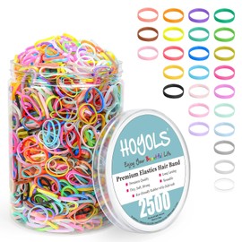 HOYOLS 2500 Gomas Elásticas de Colores para El Cabello, Pequeñas Gomas para El Cabello, Accesorios Que No Se Estiran Ni Dañan, para Niñas Y Mujeres, de Tpu (25 Colores Variados)