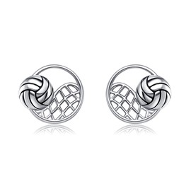 Volleyball Earrings S925 Sterling Silver Volleyball Stud Earrings Sports Jewellry Gifts For Men Women Girls