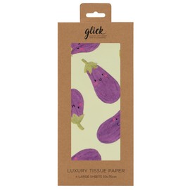 Glick 4 Sheets of Aubergine Tissue Paper. Each Sheet Measures 75 x 50cms When Opened and is Suitable for Birthdays & Other Celebrations, Purple