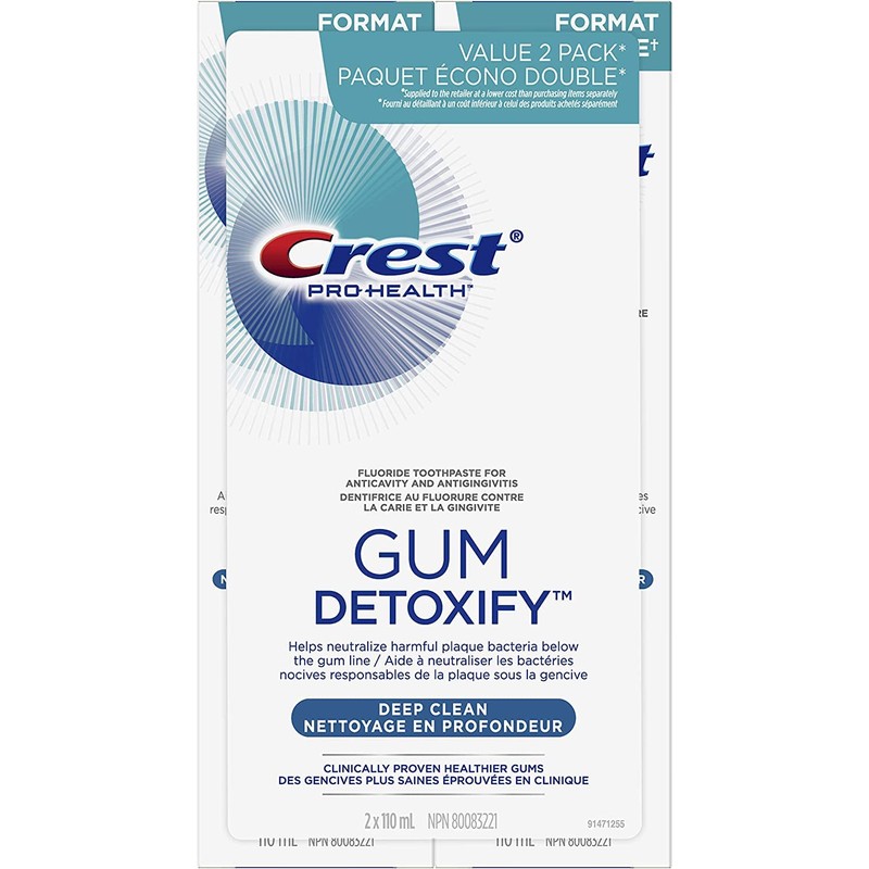 Crest Pro-Health Toothpaste Gum Detoxify Deep Clean, 110 mL (Pack