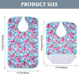 Barklincharm 4 Pack Adult Bibs for Women, Reusable Waterproof Large Feeding Adult Bibs, Eating Cloth for Elderly Seniors and Disabled