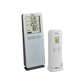 TFA Dostmann LOGOneo Wireless Thermometer, 30.3071.54, Room Temperature and Outdoor Temperature, Digital, Silver