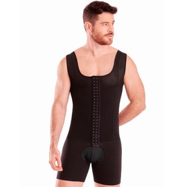 SHAPE CONCEPT - Faja Colombiana para hombre, compresión de estómago con ganchos y control Abdobmen, Negro -, Large