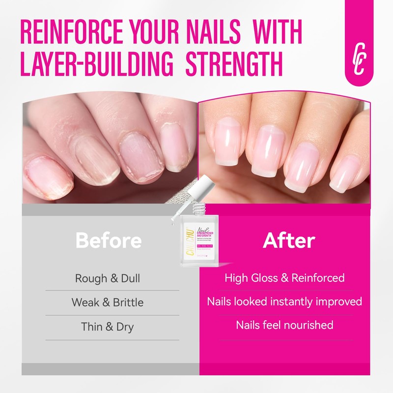 Nail Strengthener for Women: 8 in 1 Natural Nail Hardener