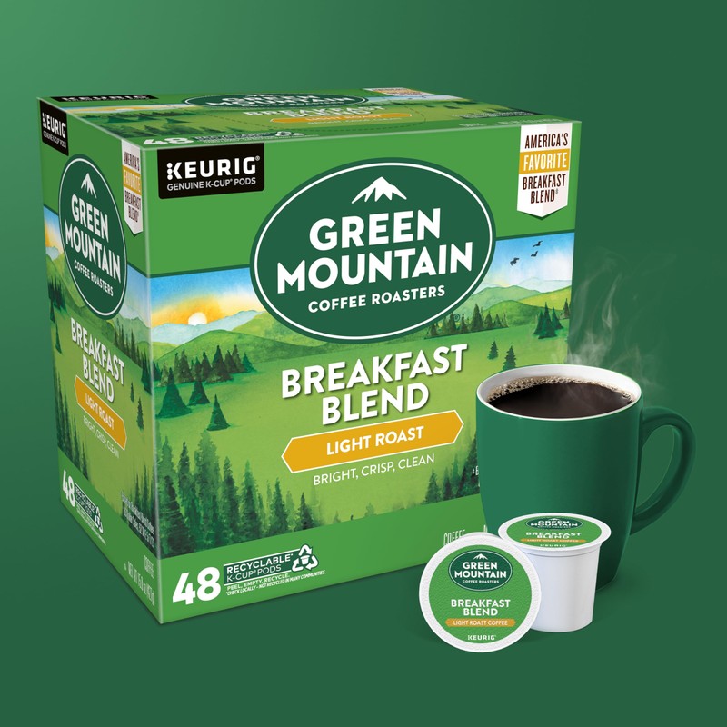 Green Mountain Coffee Breakfast Blend Single-Serve Keurig K-Cup Pods Light