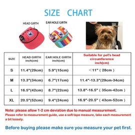 Leson Baseball Caps Hats with Neck Strap Adjustable Comfortable Ear Holes for Small Medium and Large Dogs in Ourdoor Sun Protection