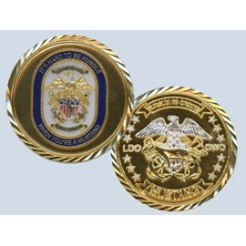 HARD TO BE HUMBLE WHEN YOU ARE A MUSTANG 1.75" NAVY  LDO CWO CHALLENGE COIN