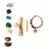 Satnam Kit Cuarzos 7 Chakras, Barra Selenita, Pulsera Y Palo