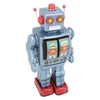 Metal Tin Robot Toy Retro Electric Rotating Figures Model Adult