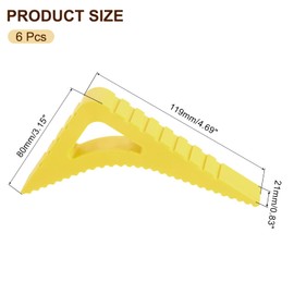 sourcing map 6 Pcs Door Stoppers for Bottom of Door, 0.83 inch Door Stops, Rubber Door Stopper Wedge, Window Stopper Door Gaps Sturdy Stackable, Yellow