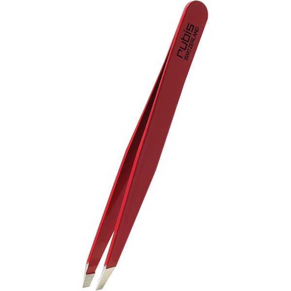 Rubis Red Tweezers - Slanted, Fine and Pointed - Tweezers