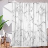 DuriLolly White Marble Shower Curtain Abstract Gray White Texture Granite