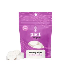 PACT Wipes for Camping and Backpacking (25-Pack) | Compressed Extra Large Wipes For Body, Hands, Bathing, Shower