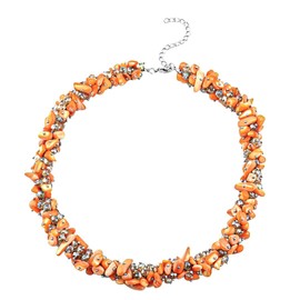 Shop LC Orange Shell Beaded Necklace for Women Strand Bead Seashell Beach Jewelry Summer Birthday Gifts for Women 20-23" Birthday Gifts
