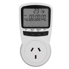 240V Socket Power Meter Smart with LCD Overload Protection Electricity Usage Monitor for Home