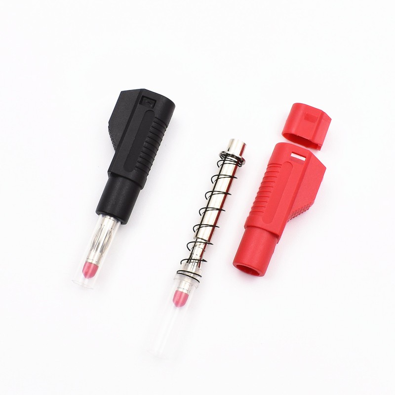 10sets Retractable Sheath 4mm Banana Plug Connectors Stackable Wire Solder