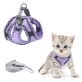 Brifit Cat Harness with Lead, Escape Proof, Cat Lead with Soft Harness for Cats, Adjustable Soft Kitten Vest with Reflective Strips, Cat Harness for Cats, Kittens, Puppies