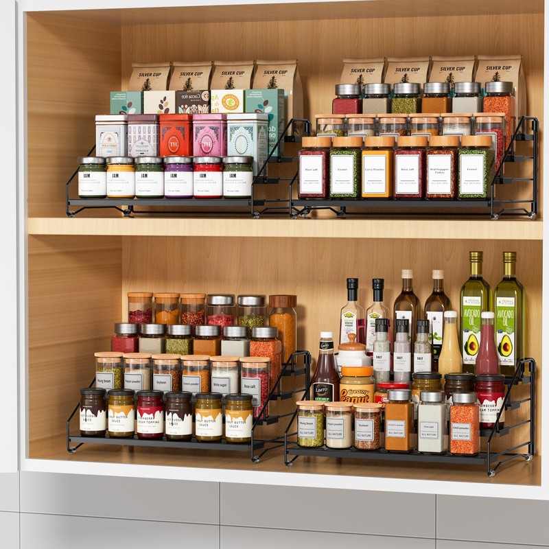 RCHYFEED Spice Rack Organizer for Cabinet Pantry,4 Tier Countertop Spice