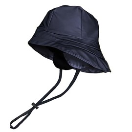 Toutacoo, Sombrero de Lluvia, Impermeable, ala Ancha Unisex, Gorra Souwester con Correa de Barbilla y Orejeras, Forro Polar, 03- Azul Marino, Medium-Large