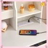Yamissi USB Port Dressing Desk with 10 LED Lighted Mirror
