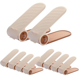 Bingxue Shoe Slots Organizer 10 Pack,Shoe Stackers, Shoe Storage Shoe Space Savers 50%, 4 Levels Adjustable Thickening Double Layer Shoe Holders Shoe Organizer for Closet