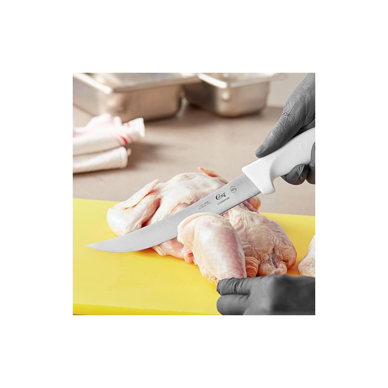 8" Breaking Knife for Meat Cutting with White Handle